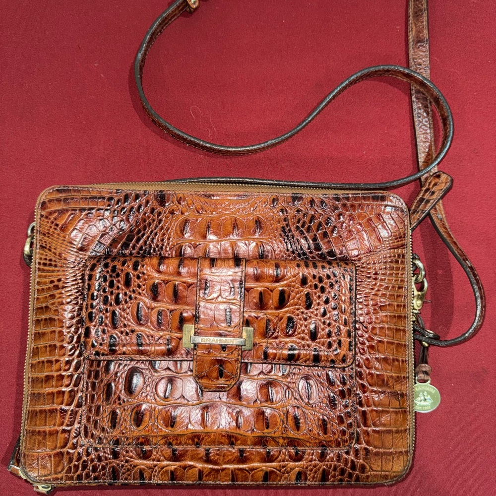 Brahmin Crocodile Vintage Crossbody Bag iPad/tablet bag